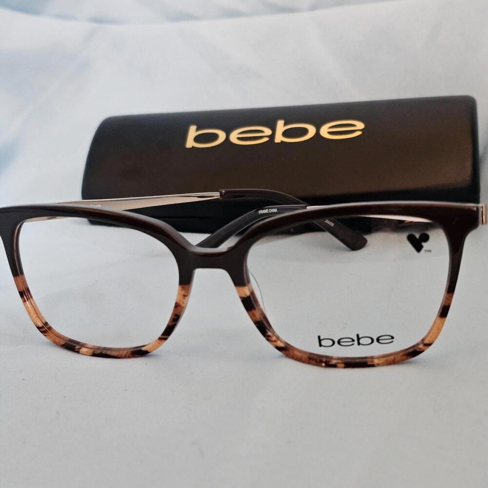 *SOLD!* New Bebe BB 5197 200 Topaz Animal Eyeglasses 52/16/135 Case